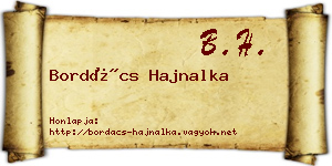 Bordács Hajnalka névjegykártya