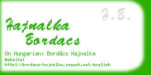 hajnalka bordacs business card